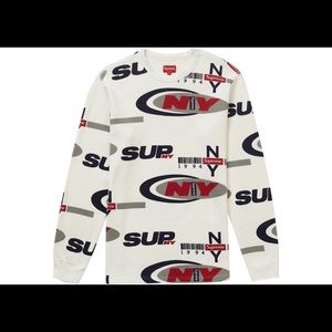 Supreme NY Waffle Thermal Box Logo Sweatshirt